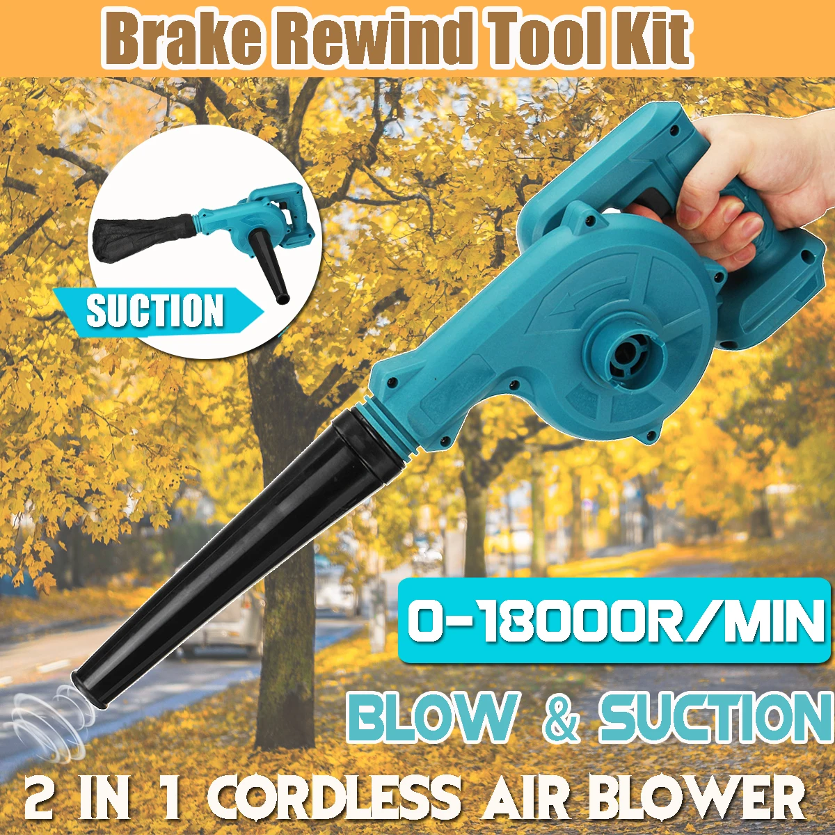 Cordless Electric Air Blower & Suction Handheld Leaf Computer Dust Collector Rechargeable Power Tool For Makita 18V Battery
Cordless Electric Air Blower & Suction Handheld Leaf Computer Dust Collector Rechargeable Power Tool For Makita 18V Battery