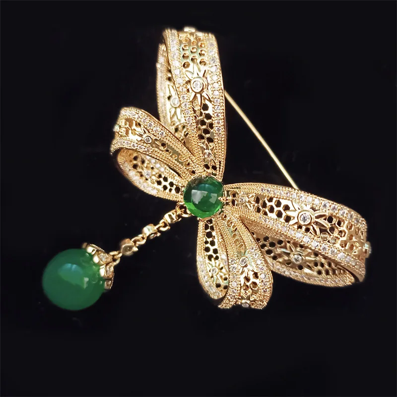 OKILY Luxury Micro Zirconium Hollow Tassel Agate Bow Knot Brooches Delicate Bowknot Pin and Brosch for Women Clothes Ornament
OKILY Luxury Micro Zirconium Hollow Tassel Agate Bow Knot Brooches Delicate Bowknot Pin and Brosch for Women Clothes Ornament