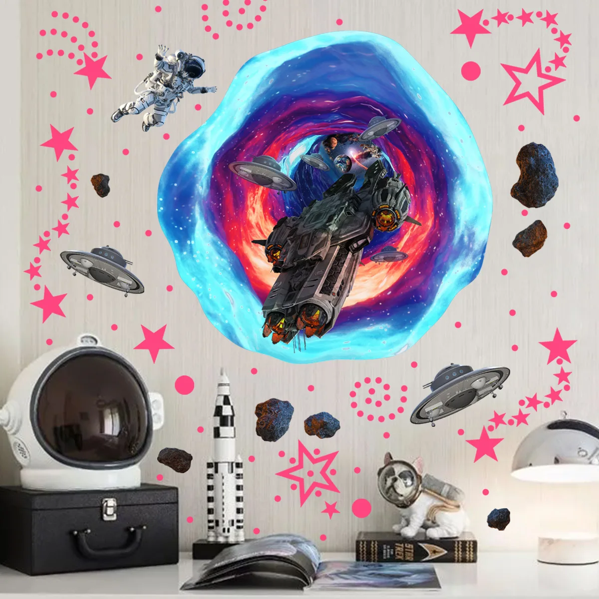 Self-adhesive Wall Sticker for Room Decoration, Space Black Hole, Spaceship, Star, Luminous, Wholesale
Self-adhesive Wall Sticker for Room Decoration, Space Black Hole, Spaceship, Star, Luminous, Wholesale