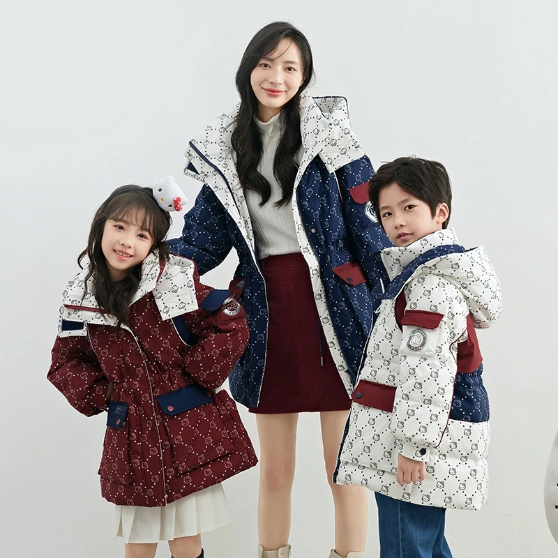 Sanrio Anime Hellokitty Cartoon Down Jacket Printed Paragraph Korean Version of Warm Coat Medium-Length Hooded Parent-Children
Sanrio Anime Hellokitty Cartoon Down Jacket Printed Paragraph Korean Version of Warm Coat Medium-Length Hooded Parent-Children