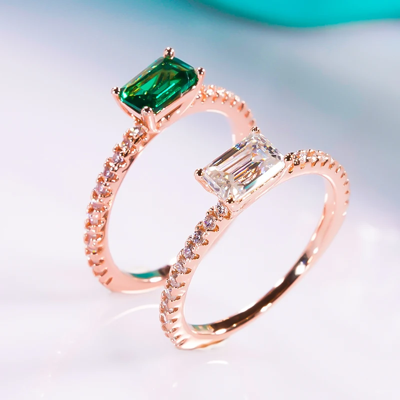 QINHUAN Vintage 1 Carat Emerald Moissanite Ring S925 Sterling Silver Rose Gold Plated Ring for Women Fine Jewelry Party Gift
QINHUAN Vintage 1 Carat Emerald Moissanite Ring S925 Sterling Silver Rose Gold Plated Ring for Women Fine Jewelry Party Gift