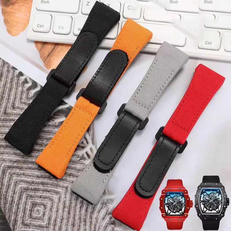 Watch Accessories Band FOR Richard MILLE Wrist Strap Screw Nylon Belt Canvas Stitching Genuine Leather Watch Bracelet 25X21MM
Watch Accessories Band FOR Richard MILLE Wrist Strap Screw Nylon Belt Canvas Stitching Genuine Leather Watch Bracelet 25X21MM