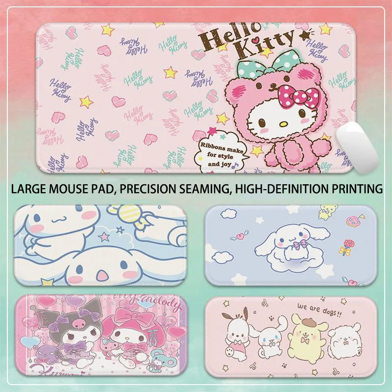

Kawaii Sanrio Kuromi Hello Kitty Cinnamoroll коврик для мыши с принтом из мультфильма Настольный коврик моющийся износостойкий нескользящий домашние Принадлежности