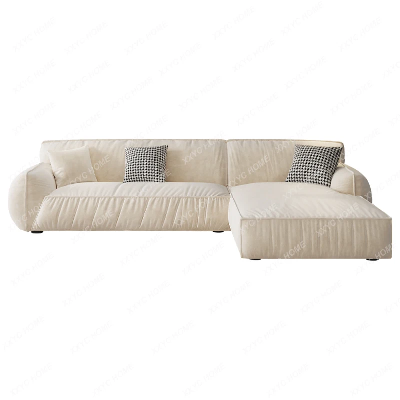 

Fabric Sofa Cream Style Small Apartment Living Room Simple Modern Latex Imperial Concubine Corner Clouds