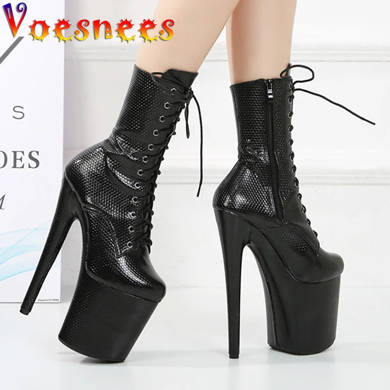 Customize Women Short Boots PU Leather High Heels Round Toe Snake Print Shoes 8 Inch Side Zip Black Platform Pole Dancing Shoes
Customize Women Short Boots PU Leather High Heels Round Toe Snake Print Shoes 8 Inch Side Zip Black Platform Pole Dancing Shoes