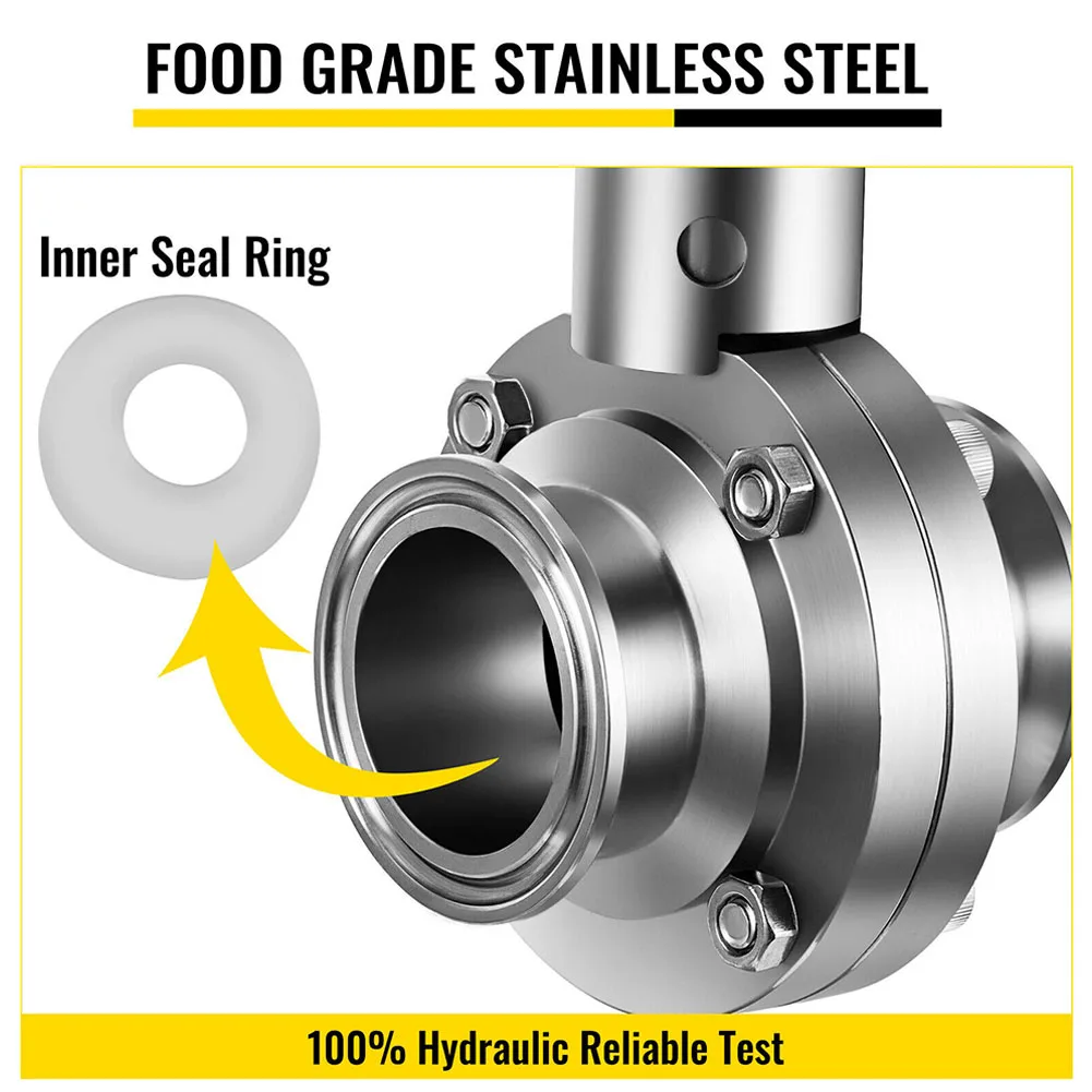 Stainless Steel Sanitary 1.5" Tri Clamp Butterfly Valve Homebrew Beer Dairy Product OD Sanitary Butterfly Valve Trigger Handle
Stainless Steel Sanitary 1.5" Tri Clamp Butterfly Valve Homebrew Beer Dairy Product OD Sanitary Butterfly Valve Trigger Handle