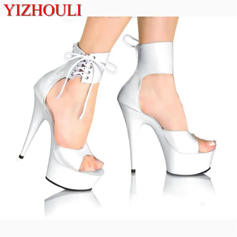 Elegant Ankle Strap 15CM High Heel Slippers Platforms Pole Dance shoes white 6 inch women fashion shoes sexy clubbing high heels
Elegant Ankle Strap 15CM High Heel Slippers Platforms Pole Dance shoes white 6 inch women fashion shoes sexy clubbing high heels