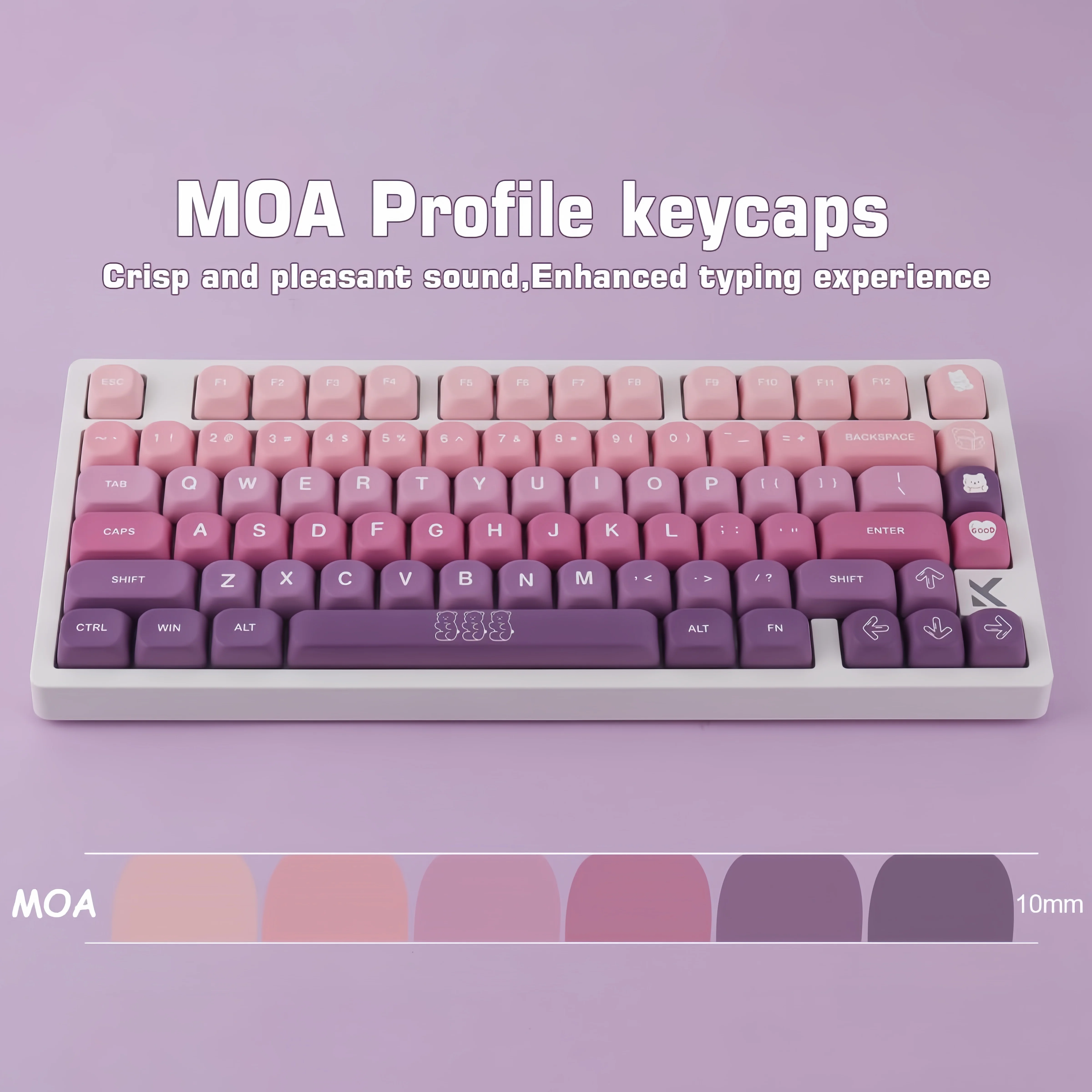 130 keys gradient purple custom keycaps MOA profile
