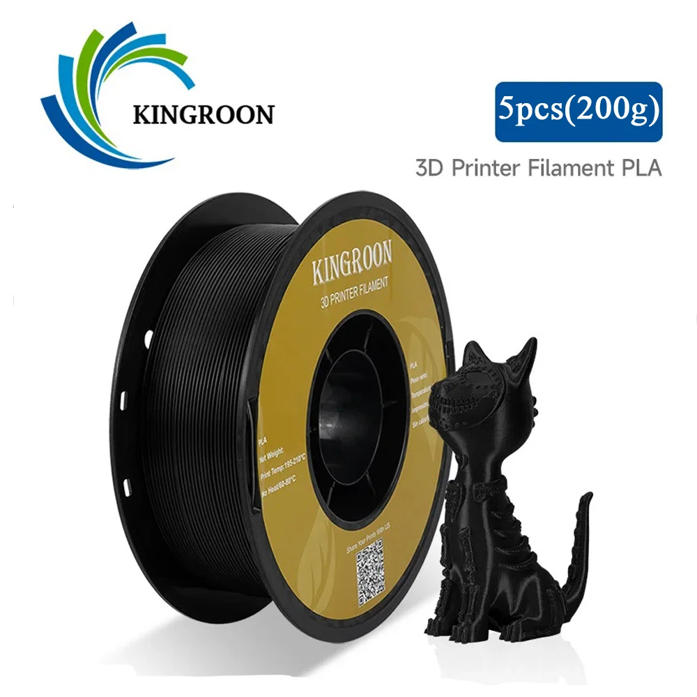 KINGROON 5 шт. черная нить пла для FDM 3D-принтера 200 г пластиковая нить пла 1,75 мм ± 0,03 материалы для 3D-печати
KINGROON 5 шт. черная нить пла для FDM 3D-принтера 200 г пластиковая нить пла 1,75 мм ± 0,03 материалы для 3D-печати