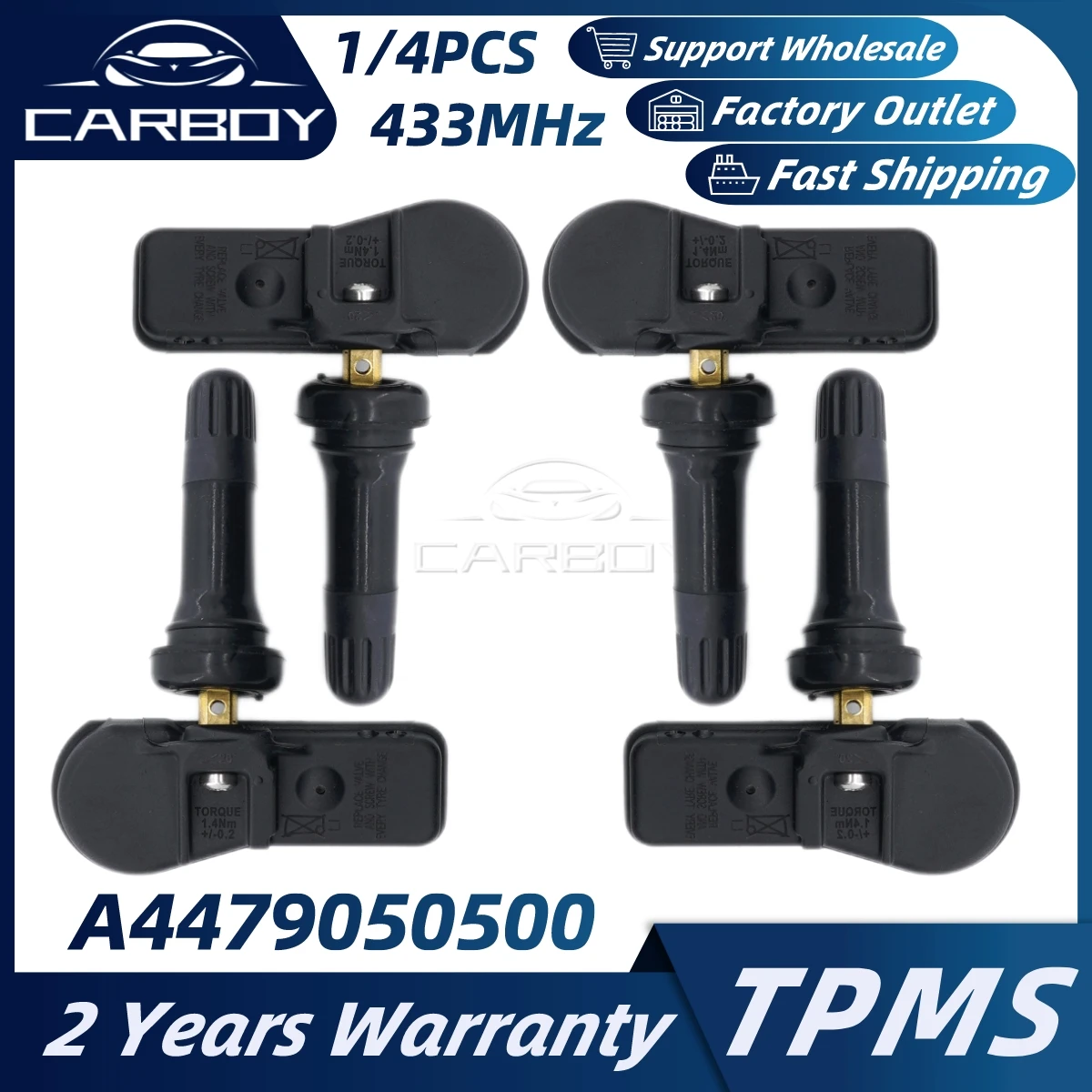 A4479050500 Tire Pressure Cnotrol TPMS Sensor For Mercedes-Benz Vario T2N Vito VS20 V-Class VS20 W638 Viano VS20 W639 433MHz
A4479050500 Tire Pressure Cnotrol TPMS Sensor For Mercedes-Benz Vario T2N Vito VS20 V-Class VS20 W638 Viano VS20 W639 433MHz