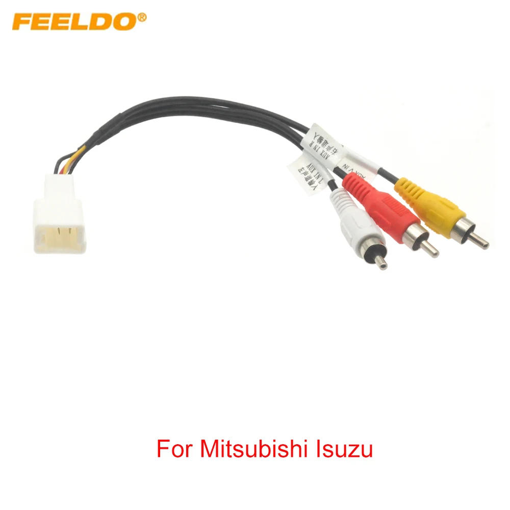 

FEELDO 1PC Car 6-pin AUX Video Adapter Wiring Cable For Mitsubishi Isuzu Original Factory Auto AUX Video Input Wire