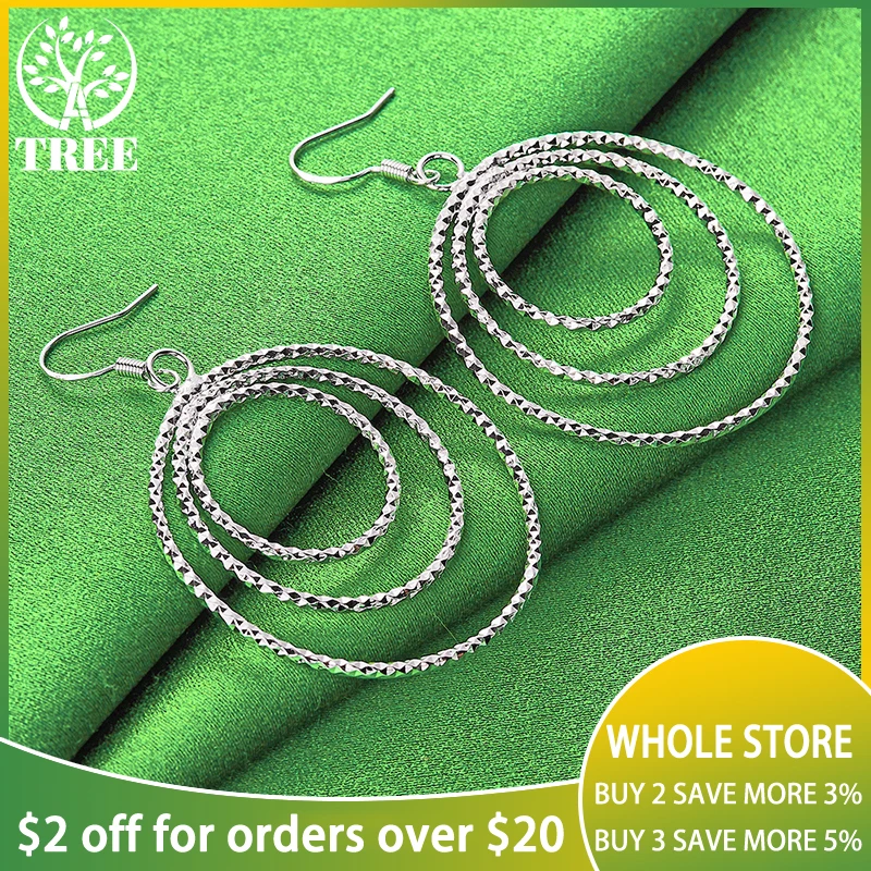ALITREE 925 Sterling Silver Three Frosted Circles Drop Earrings For Women Earring Fashion Party Birthday Wedding Jewelry Gifts
ALITREE 925 Sterling Silver Three Frosted Circles Drop Earrings For Women Earring Fashion Party Birthday Wedding Jewelry Gifts