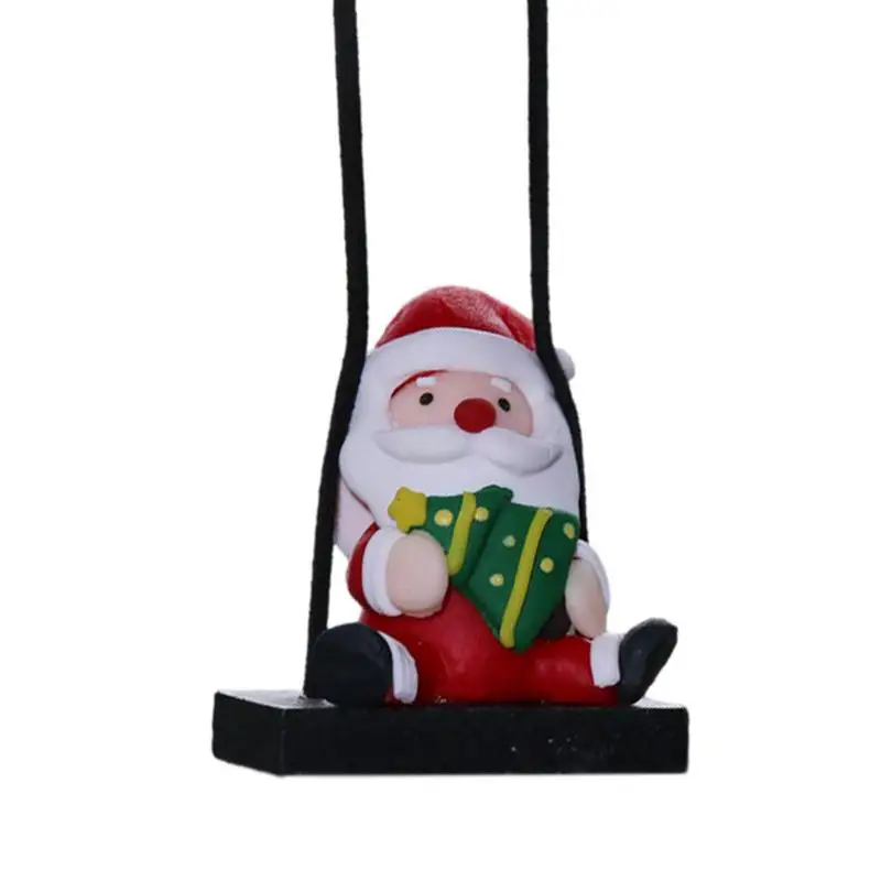 

Car Swinging Ornament Cute Swing Santa Claus Car Interior Accessories Christmas Theme Charm For Women Men Automotive Interior