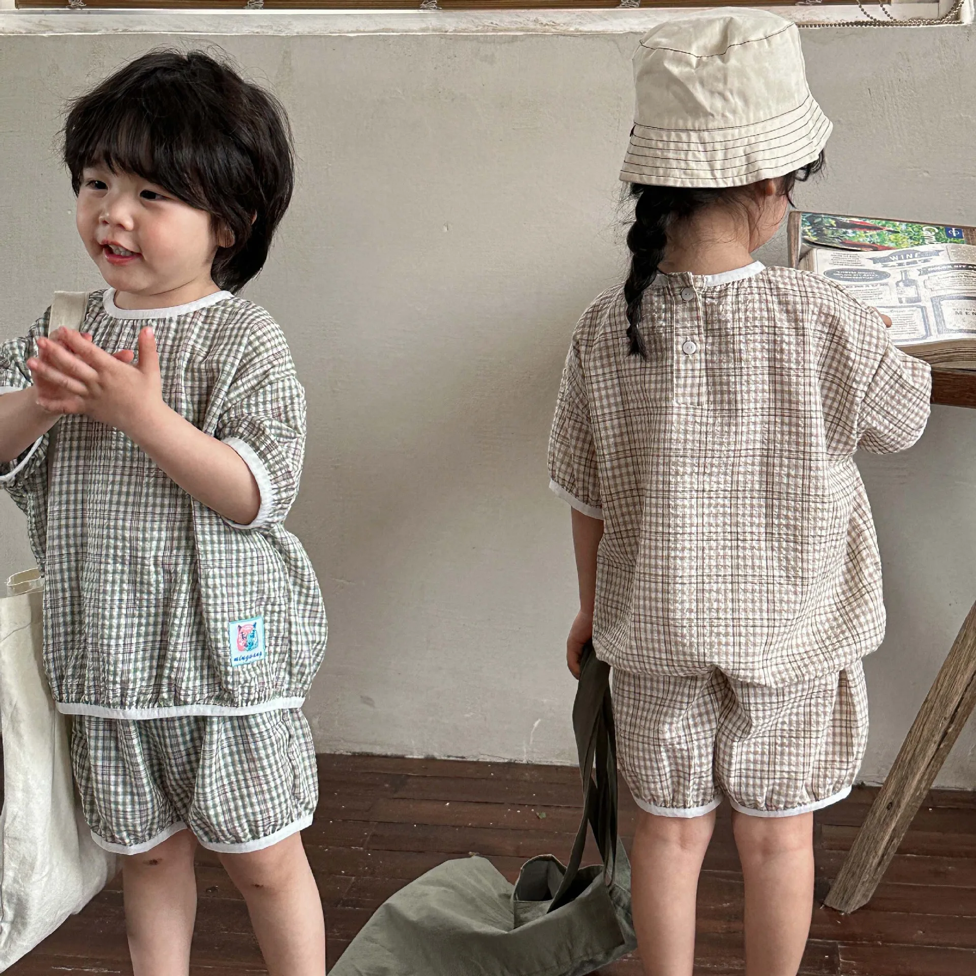 5726C Children's Clothing Set 2023 Summer New Plaid Casual Boy's Suit Short Sleeve Shirt+Short 1-10Year Girl's Two Piece Suit
5726C Children's Clothing Set 2023 Summer New Plaid Casual Boy's Suit Short Sleeve Shirt+Short 1-10Year Girl's Two Piece Suit