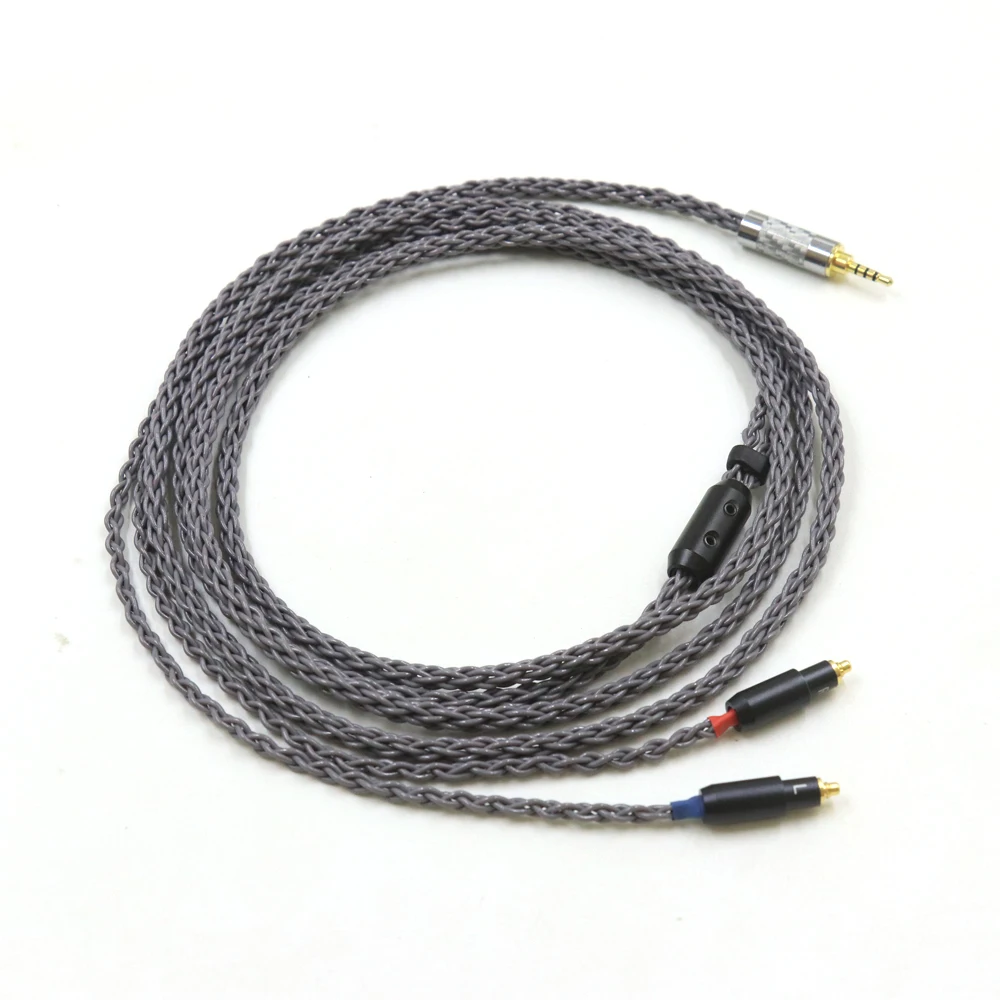 

New 4Pin XLR 4.4 2.5 mm Balanced 3.5 6.35 8 Core 7N OCC Silver Plated Earphone Cable For Shure SRH1540 SRH1840 SRH1440