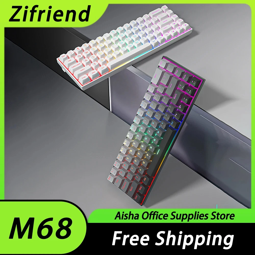 Zifriend M68 Mechanical Keyboard 8K RGB Backlit Hot Swap Gaming Keyboard PBT Light Transparent Keycaps Pc Gamer Accessory Office
Zifriend M68 Mechanical Keyboard 8K RGB Backlit Hot Swap Gaming Keyboard PBT Light Transparent Keycaps Pc Gamer Accessory Office