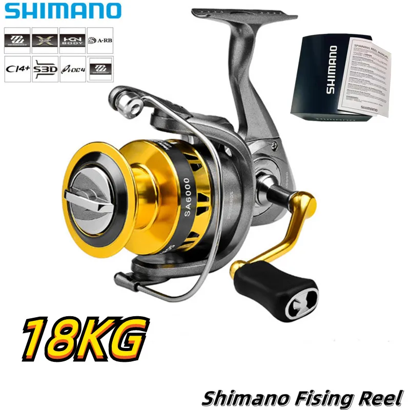 Спиннинговая катушка Shimano, 1000-6000 Рыболовная катушка, максимальная мощность 18 кг, подходит для всех водных условий
Спиннинговая катушка Shimano, 1000-6000 Рыболовная катушка, максимальная мощность 18 кг, подходит для всех водных условий