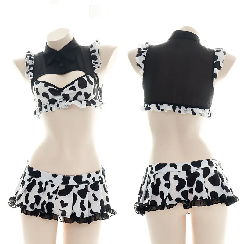 Sexy Cow Open Chest Funny Suit Female Student Free Sexy cos Costume Hollow out Maid Uniform Set
Sexy Cow Open Chest Funny Suit Female Student Free Sexy cos Costume Hollow out Maid Uniform Set