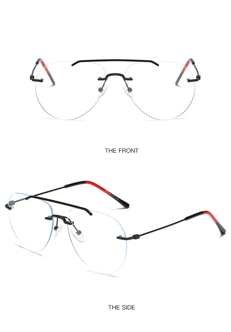 Double Beam Rimless Glasses for Men Women Oversized Anti Blue Light Eyeglasses Flat Mirror Optical Prescription Glasses Frame 9 Mallzona S57f7378849754dd489fd3af222044509P Double Beam Rimless Glasses for Men Women Oversized Anti Blue Light Eyeglasses Flat Mirror Optical Prescription Glasses Frame Mallzona