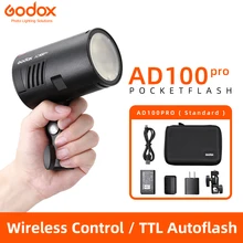 Godox AD100Pro 100Ws TTL 2.4G HSS 1/8000s Pocket Flash Light with 7.2V/2600mAh Lithium Battery 360 Full Power Flashes 0.01-1.5s Godox AD100Pro 100Ws TTL 2.4G HSS 1/8000s Pocket Flash Light with 7.2V/2600mAh Lithium Battery 360 Full Power Flashes 0.01-1.5s