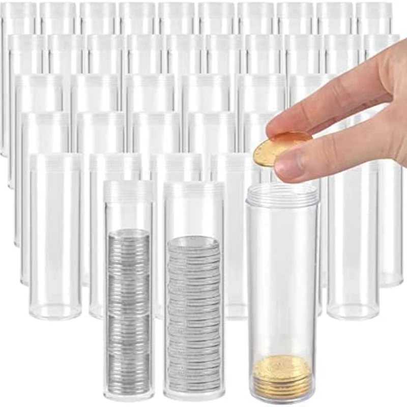 1 PCS Coin Tubes Assorted Sizes 10 Half-Dollar Coin Storage Tubes 60 Coin Storage Tubes Pennies 30 Quarter Coin Tube Transparent
1 PCS Coin Tubes Assorted Sizes 10 Half-Dollar Coin Storage Tubes 60 Coin Storage Tubes Pennies 30 Quarter Coin Tube Transparent