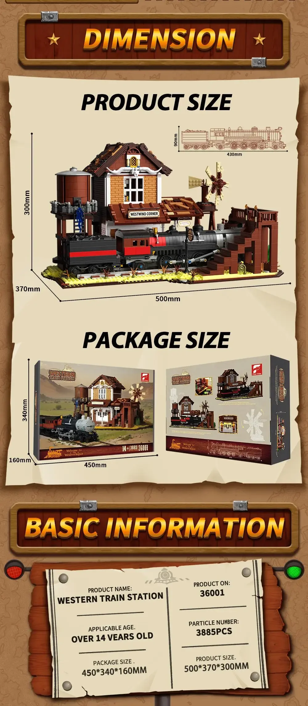 3885PCS Western Railway Station Building Blocks Steam Train City Street View Model Bricks Kids Educational DIY Toys Holiday Gift 3885PCS Western Railway Station Building Blocks Steam Train City Street View Model Bricks Kids Educational DIY Toys Holiday Gift