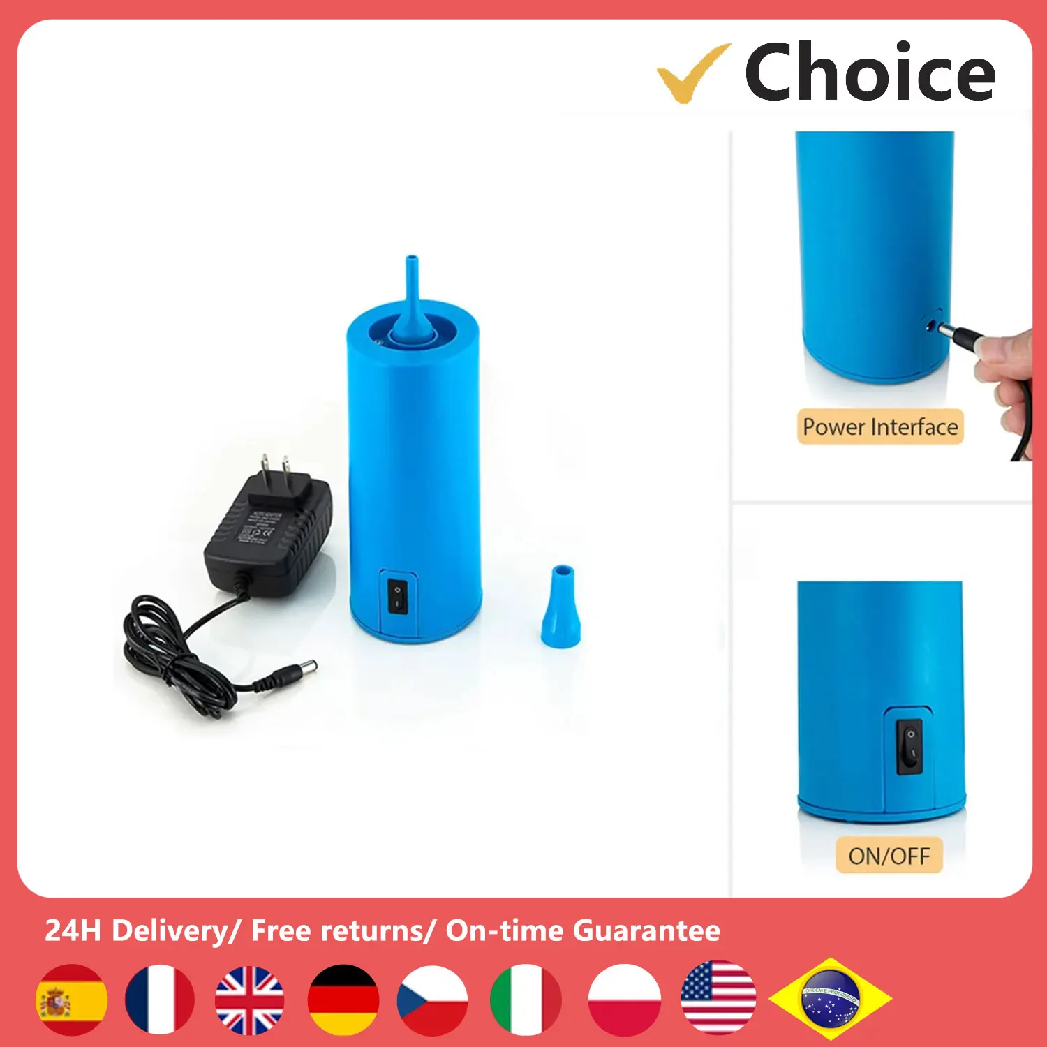 Balloon Pump Electric Air Pump Portable Balloon Inflators Machine with 2pcs Nozzles for Christmas Birthday Party Decoration Blue
Balloon Pump Electric Air Pump Portable Balloon Inflators Machine with 2pcs Nozzles for Christmas Birthday Party Decoration Blue