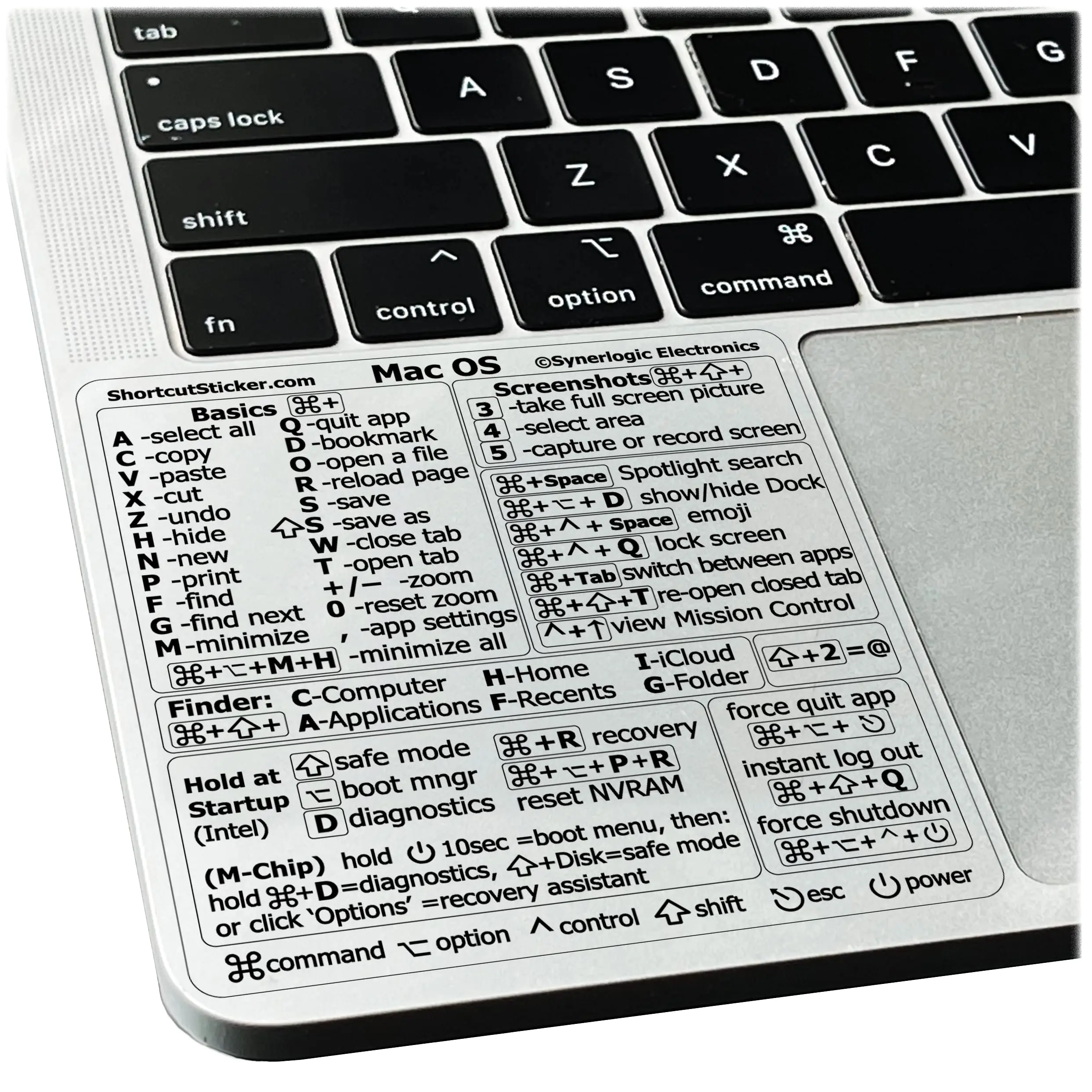 

Shortcuts Sticker for Apple Mac OS System, 2023 New Shortcut key sticker for 13-16" MacBook Pro 13 /Air 13 Windows Palm Rest