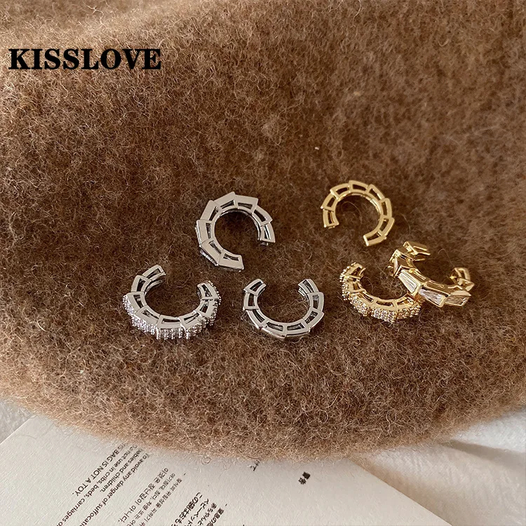 Роскошные поддельные серьги-каффы для пирсинга KISSLOVE Искусственные серьги-клипсы