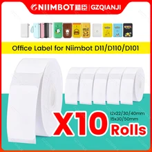 Niimbot D11 D101 D110 Offical Label Sticker Paper Rolls Various sizes of White Color Label Papers 3 5 10 Rolls Niimbot D11 D101 D110 Offical Label Sticker Paper Rolls Various sizes of White Color Label Papers 3 5 10 Rolls