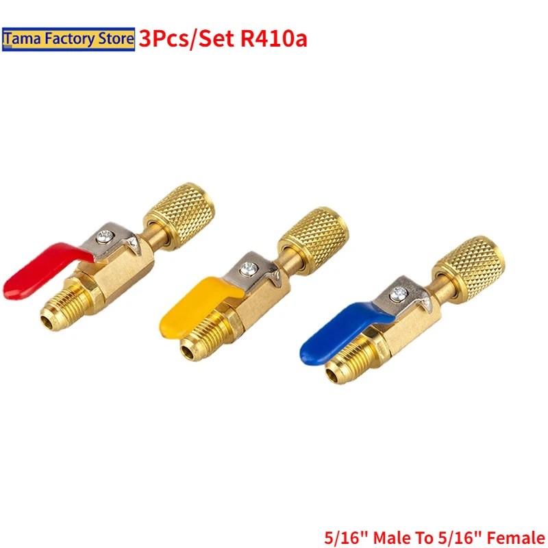 3PCS R410A Refrigerant Straight Ball Valves AC Charging 5/16" Male To 5/16" Female SAE Valve
3PCS R410A Refrigerant Straight Ball Valves AC Charging 5/16" Male To 5/16" Female SAE Valve