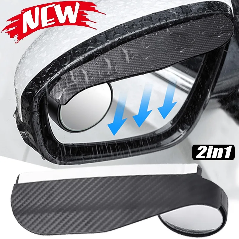 

Car Rearview Rain Eyebrow Blind Spot Mirror Small Round Mirror 360 Degrees Wide Angle HD Frameless Parking Auxiliary Mirror Au