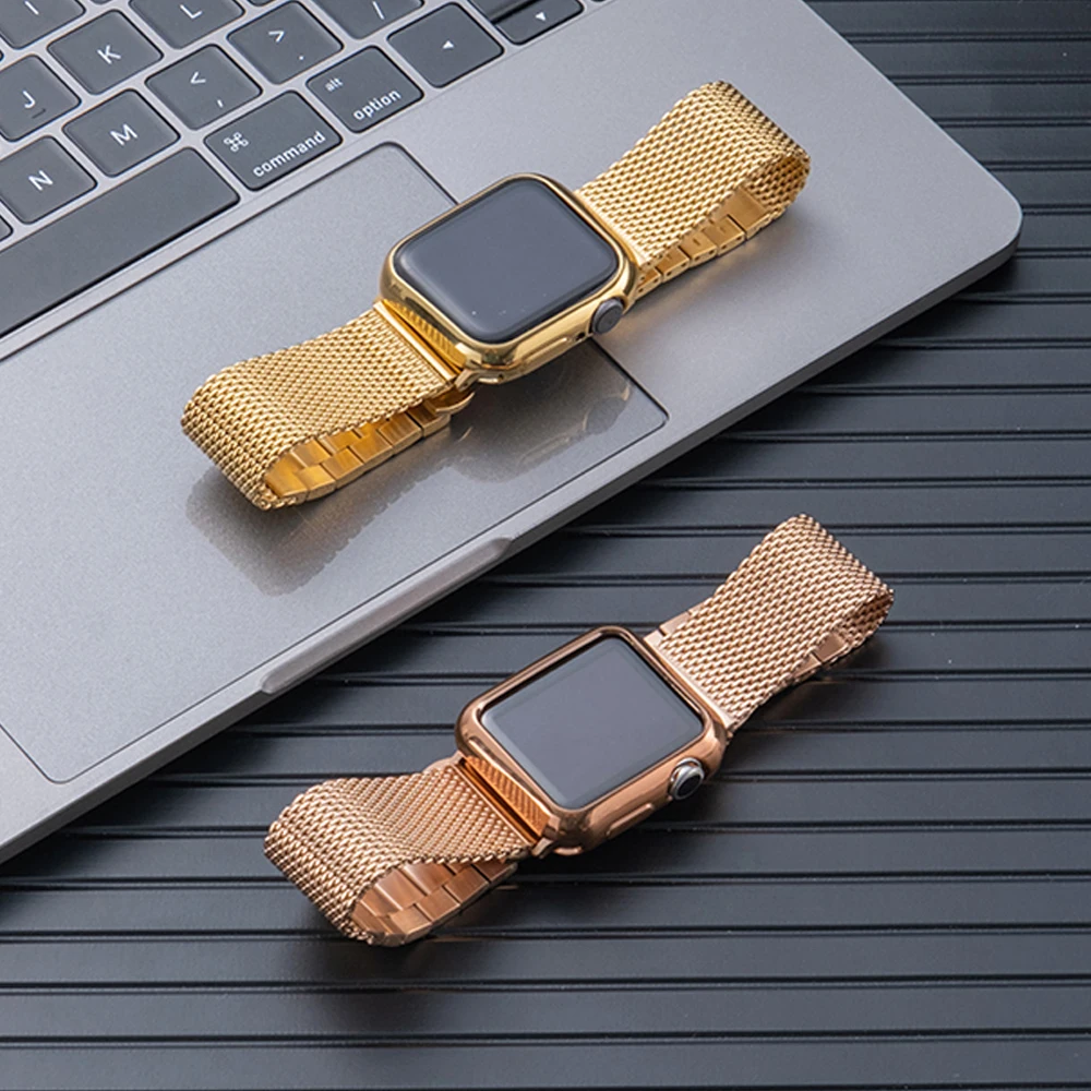 

Stainless Steel Milanese Band For Apple Watch Series 8 7 45mm 41mm For iWatch Ultra 49mm 6 5 4 SE 38 40 42 44MM Metal Loop Strap