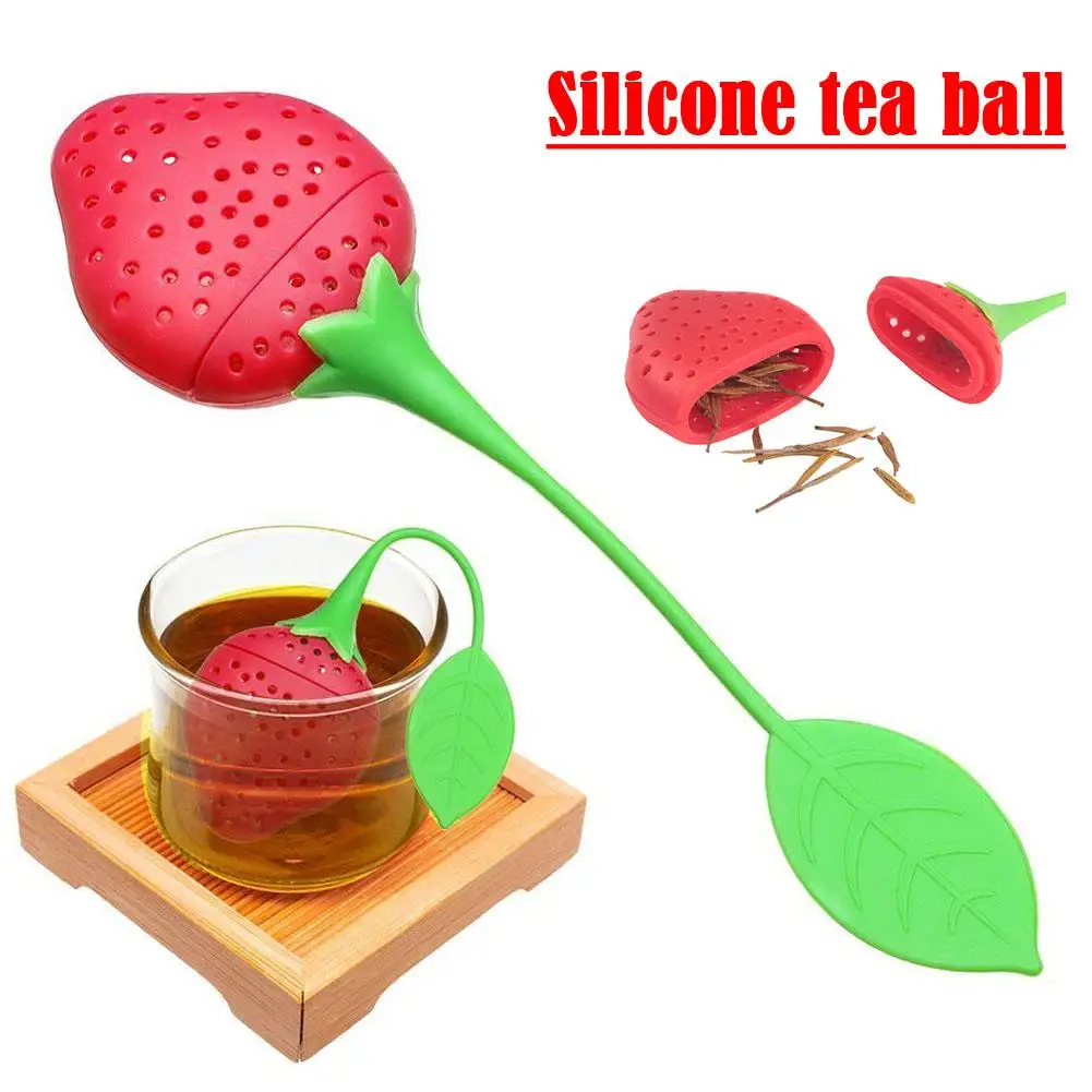 

Silicone Strawberry Tea Infuser Teapot Tool Teabag Filter Spice Leaf Holder Ball Loose Strainer Gadget Tea Kettle Herbal Ki C9H1