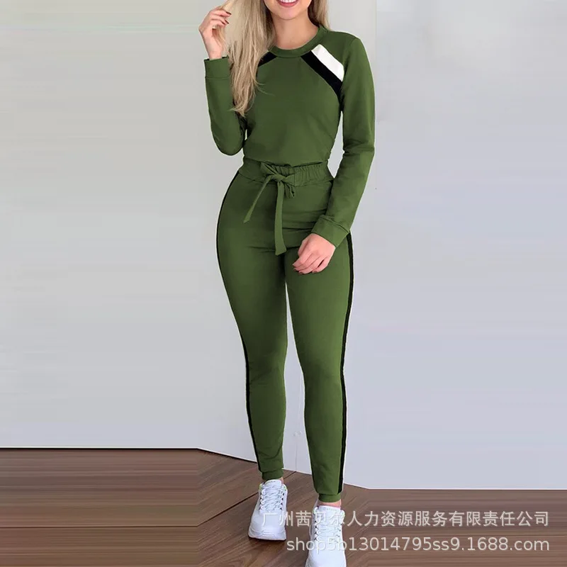 Осенне-зимняя женская одежда, зеленый повседневный топ, брюки, костюм, свитшот с длинным рукавом, брюки с высокой талией
Осенне-зимняя женская одежда, зеленый повседневный топ, брюки, костюм, свитшот с длинным рукавом, брюки с высокой талией