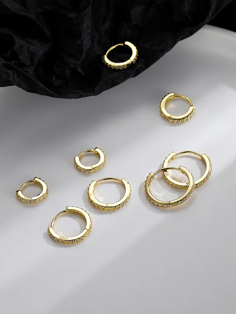 Boucles d'oreilles créoles rondes en argent regardé 925 pour femmes, 100% réel, minimaliste, bohème, punk, unisexe, rock, accessoires de bijoux 1