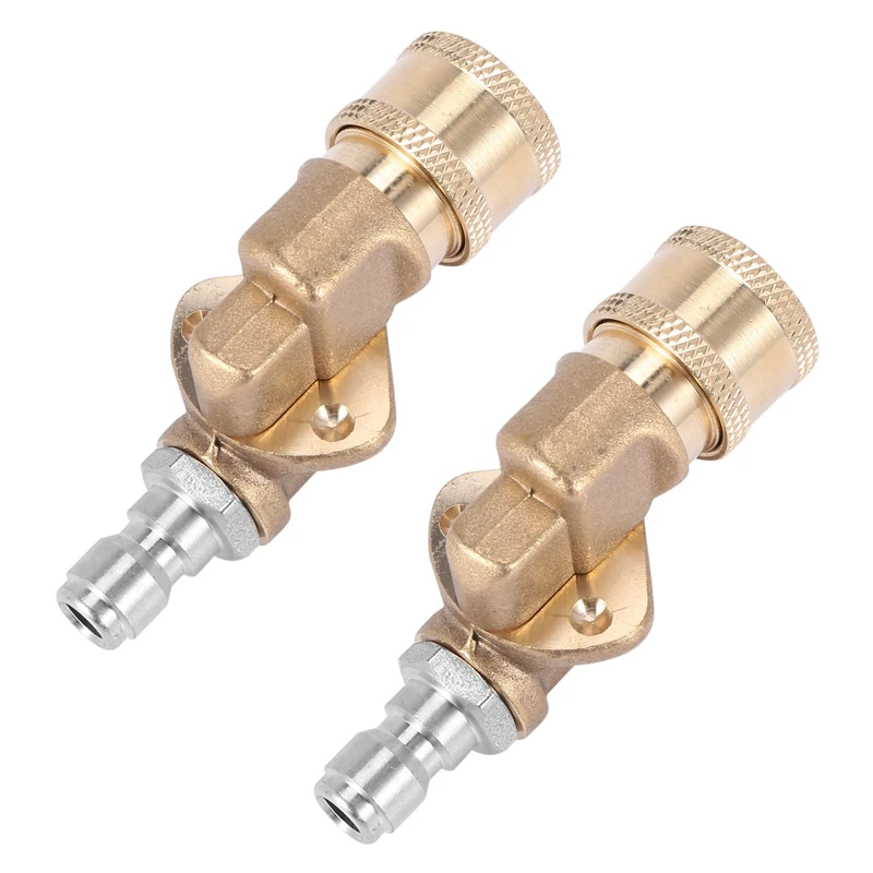2X Quick Connecting Pivoting Coupler For Pressure Washer Spray Nozzle, 4500 Psi, 1/4 Inch, Updated 90 Degree 
2X Quick Connecting Pivoting Coupler For Pressure Washer Spray Nozzle, 4500 Psi, 1/4 Inch, Updated 90 Degree