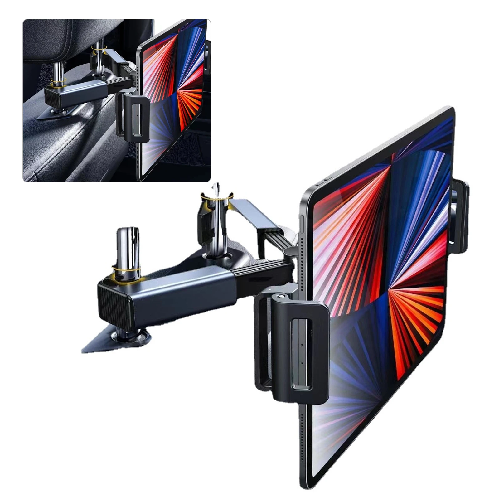 Универсальный автомобильный держатель для планшета 4-12 дюймов для iPad Air 1 Air 2 Pro 9,7, подставка для заднего сиденья, автомобильные аксессуары для планшета 
Универсальный автомобильный держатель для планшета 4-12 дюймов для iPad Air 1 Air 2 Pro 9,7, подставка для заднего сиденья, автомобильные аксессуары для планшета