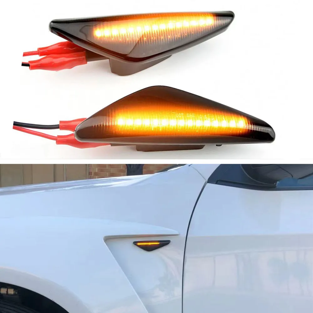 

2x Dynamic Side Marker Blinker For BMW X3 F25 X5 E70 X6 E71 E72 2007 2008-2013 2014 LED Turn Signal Flowing Water Flashing Light