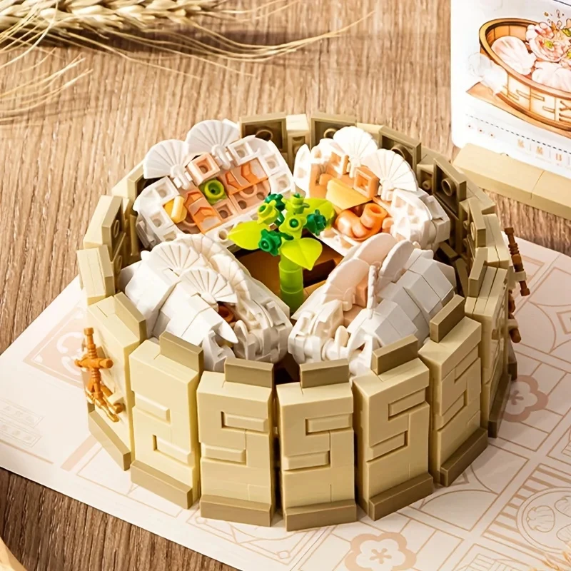 Creative Chinese Morning Tea Snack Building Blocks Dumplings Buns Teapot Food Model Bricks Set Children DIY Toys Holiday Gifts Creative Chinese Morning Tea Snack Building Blocks Dumplings Buns Teapot Food Model Bricks Set Children DIY Toys Holiday Gifts