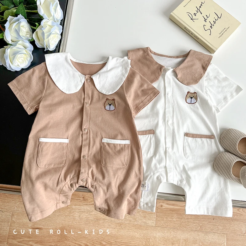 

Jenny&Dave Baby Bodysuit 2023 Summer Bear Short Climbing Bodysuit Sweetheart for Boys and Girls Cute Outgoing Climbing Clothing