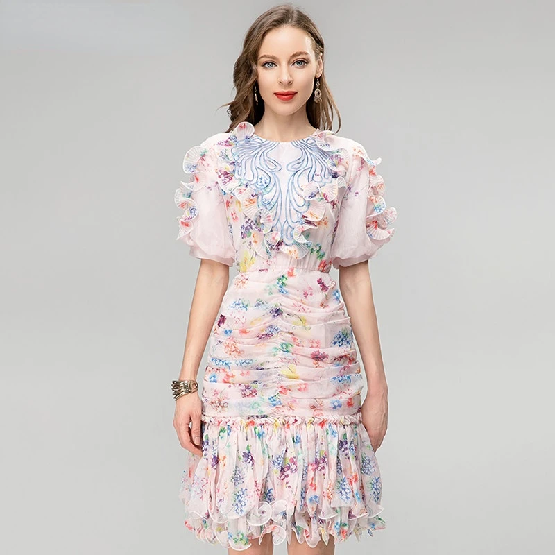 Dresses For Women 2023 Runway Luxury Designer High Quality Elegant Summer Sexy Party O-Neck Flower Printing Flounced Edge Dress
Dresses For Women 2023 Runway Luxury Designer High Quality Elegant Summer Sexy Party O-Neck Flower Printing Flounced Edge Dress