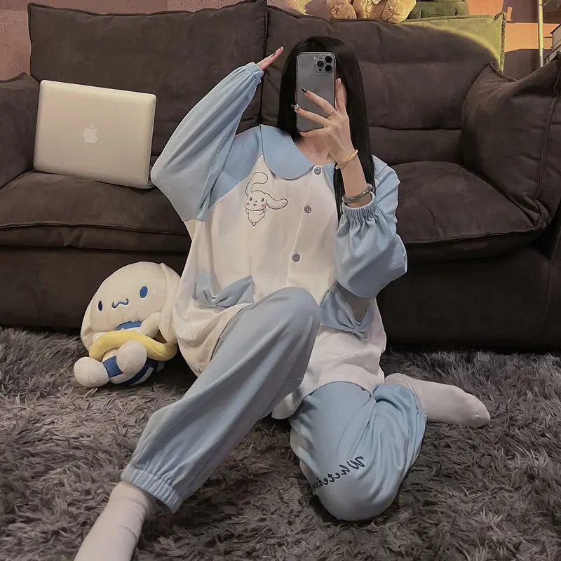Sanrioed Cinnamoroll Women's Pajamas Long Kawaii Cartoon Women's Spring and Autumn Loose Long Sleeve Pajama Pants Set Homewear
Sanrioed Cinnamoroll Women's Pajamas Long Kawaii Cartoon Women's Spring and Autumn Loose Long Sleeve Pajama Pants Set Homewear