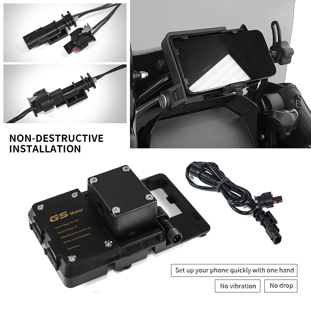 For BMW R1250GS LC Adventure R1200GS F850GS F750GS F900XR F900R G310GS Motorcycle USB Charger Mobile Phone Holder Stand Bracket
For BMW R1250GS LC Adventure R1200GS F850GS F750GS F900XR F900R G310GS Motorcycle USB Charger Mobile Phone Holder Stand Bracket