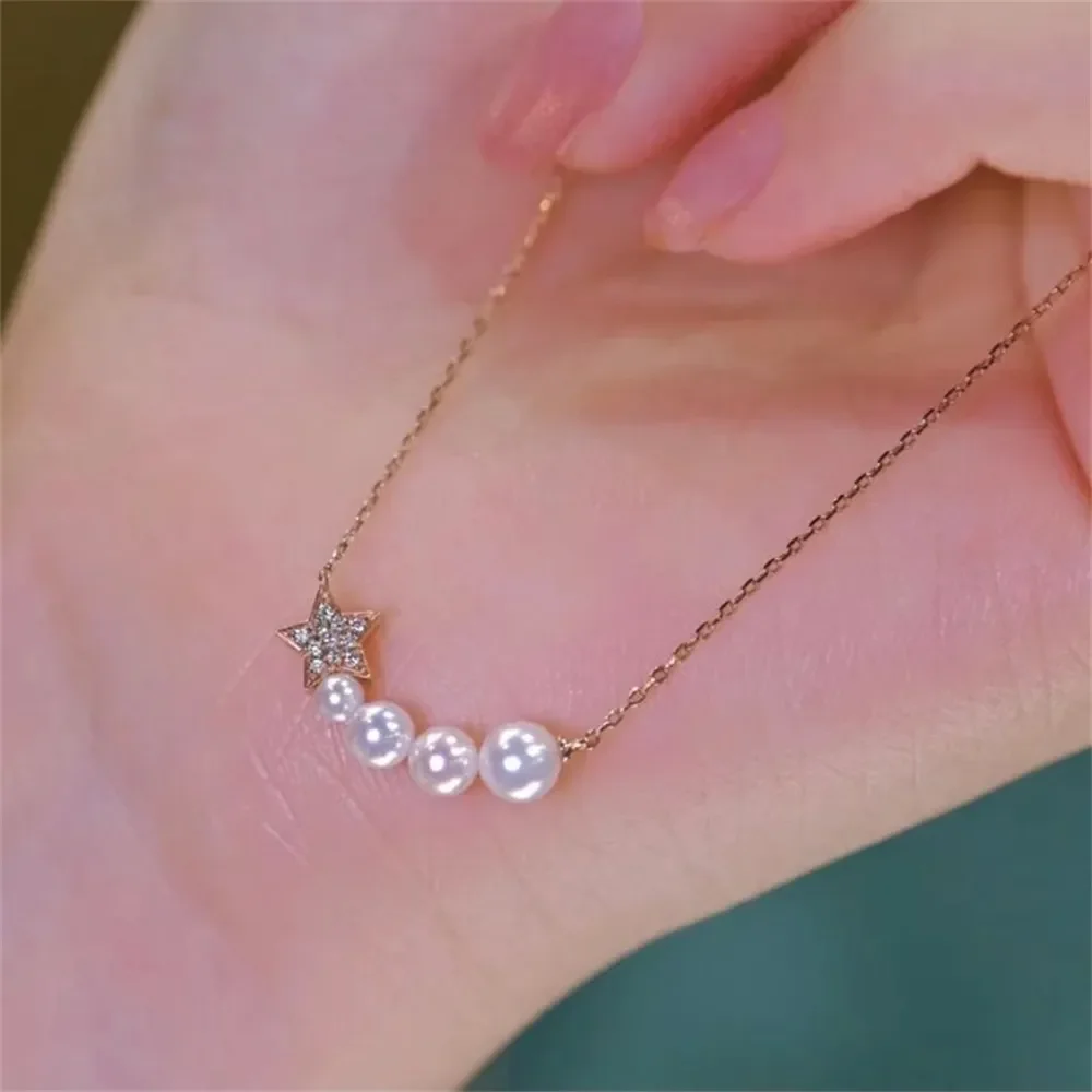 DIY Pearl Accessories S925 Pure Silver Set Chain Empty Support Fashion Pendant with Silver Chain Women's 3-7mm Round Beads L078 
DIY Pearl Accessories S925 Pure Silver Set Chain Empty Support Fashion Pendant with Silver Chain Women's 3-7mm Round Beads L078