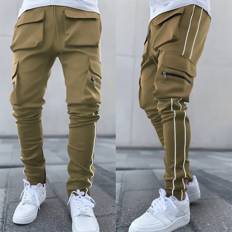 Gym Men‘s Multi-Pocket Straight Bottom Cargo Pants Ventilate Reflective Stripe Sports Fitness Men Casual Trousers Track Pants
Gym Men‘s Multi-Pocket Straight Bottom Cargo Pants Ventilate Reflective Stripe Sports Fitness Men Casual Trousers Track Pants