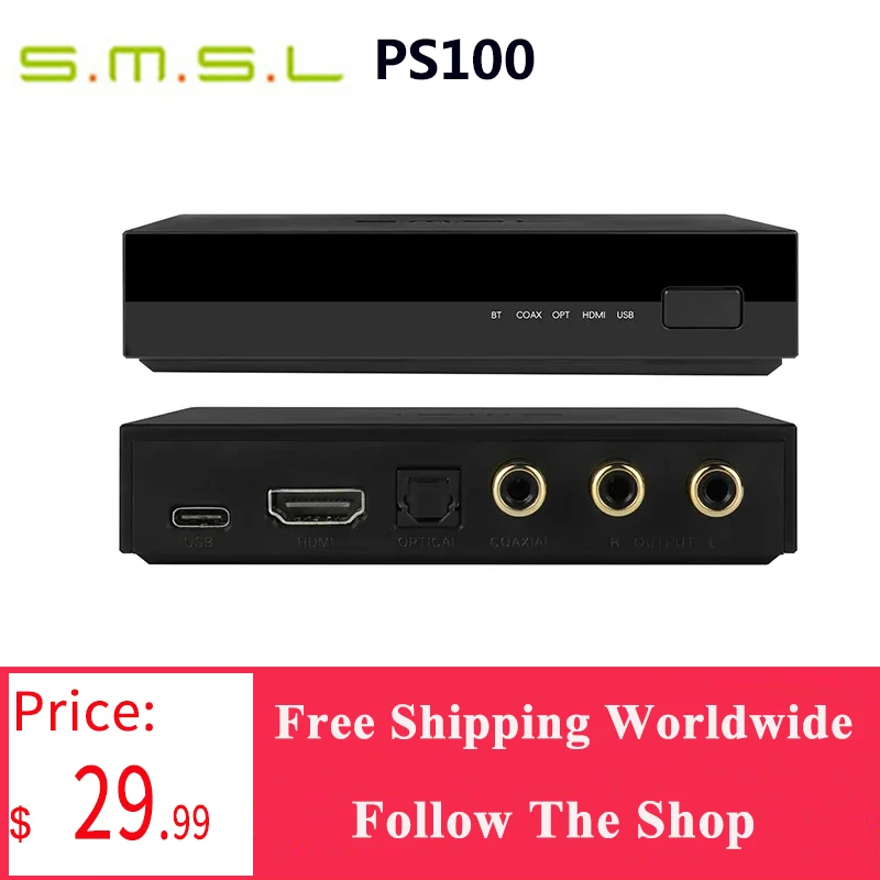 

SMSL PS100 Multifunctional Audio Converter HDMI ES9023 DAC Chip Audio Converter High Peformance Power System For Home Car Music