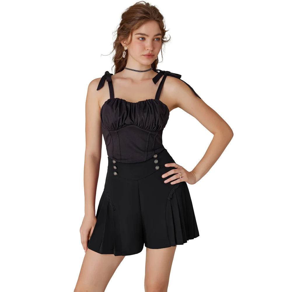 SD Women Renaissance Pleated Wide-Leg Shorts Zip-up Slim Elastic Waist Mid-Thigh Shorts Lolita Gothic Casual Comfort Daily Wear
SD Women Renaissance Pleated Wide-Leg Shorts Zip-up Slim Elastic Waist Mid-Thigh Shorts Lolita Gothic Casual Comfort Daily Wear