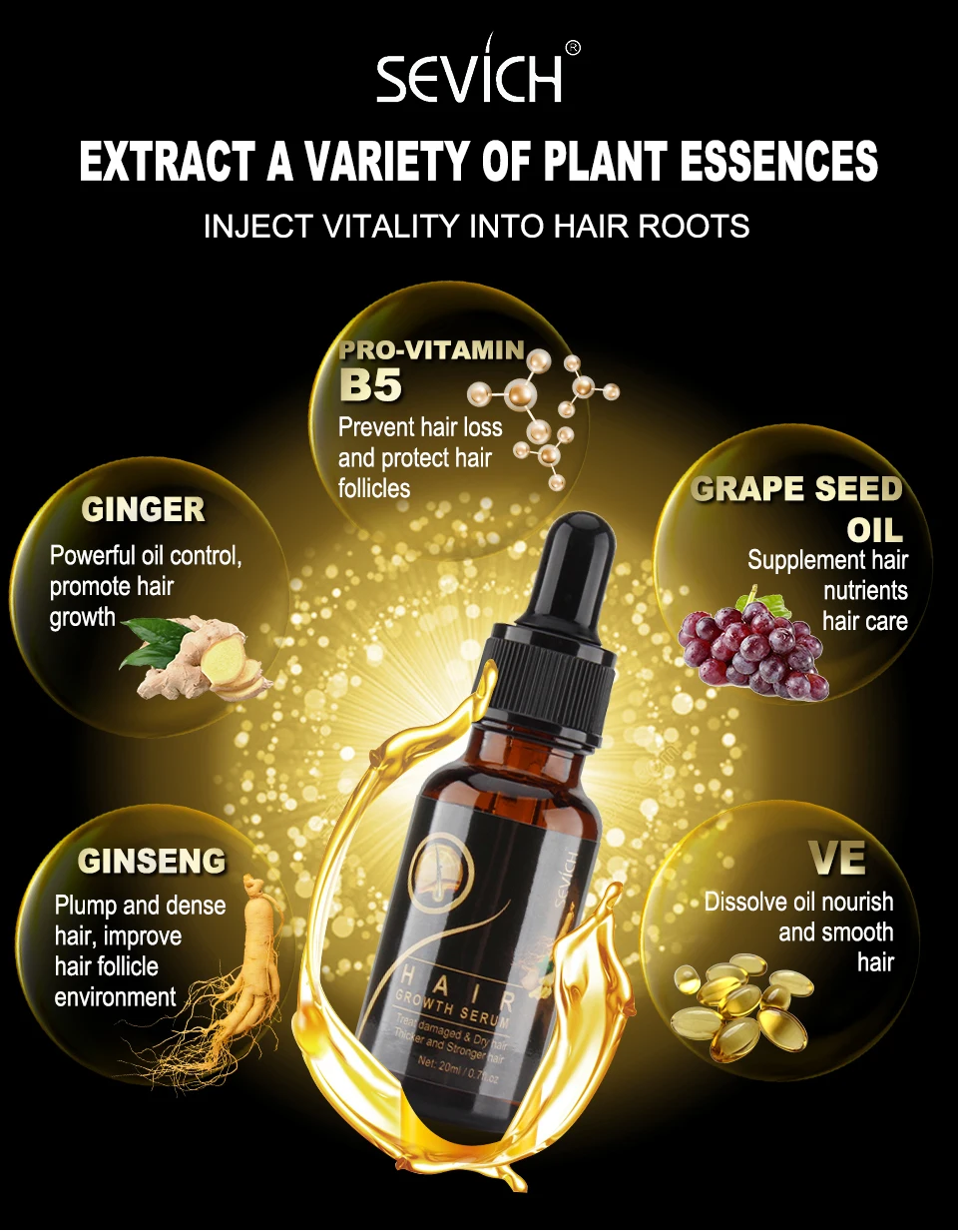 Ginseng Hair Growth Solution Hair Growing Essential Oil Serum Hair Care Prevent Hair Loss Scalp Treatment 20ml
Ginseng Hair Growth Solution Hair Growing Essential Oil Serum Hair Care Prevent Hair Loss Scalp Treatment 20ml