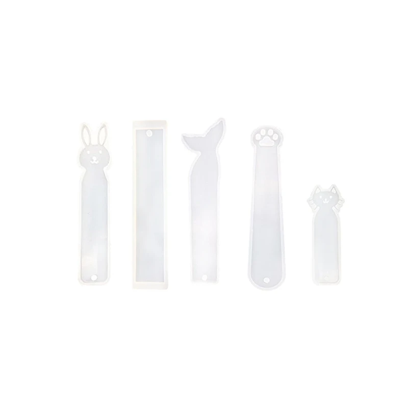 

5 Pack Silicone Bookmark Mold DIY Bookmark Casting Mould Making Epoxy Resin Jewelry DIY Craft Silicone Transparent Mold
